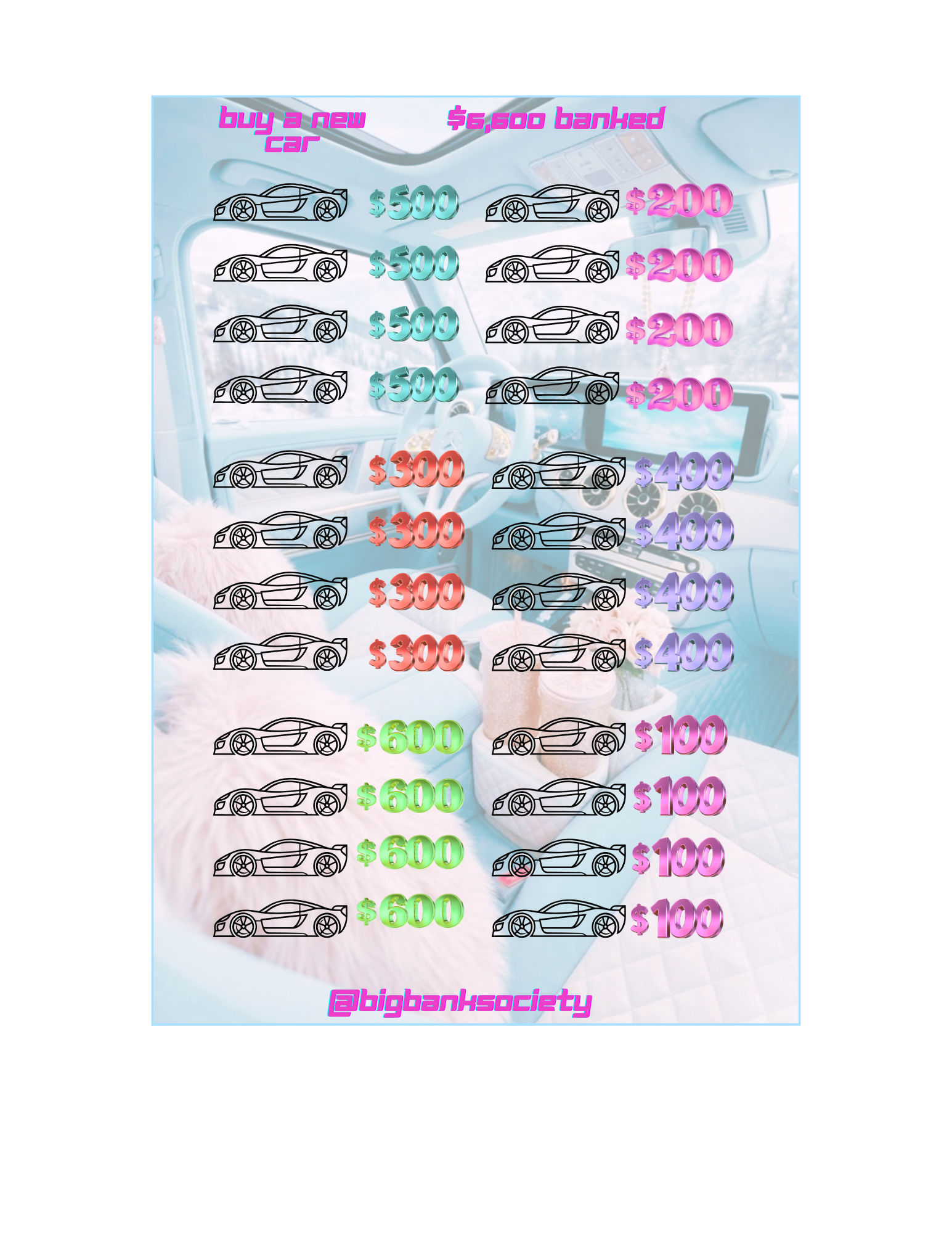 New Car Savings challenge